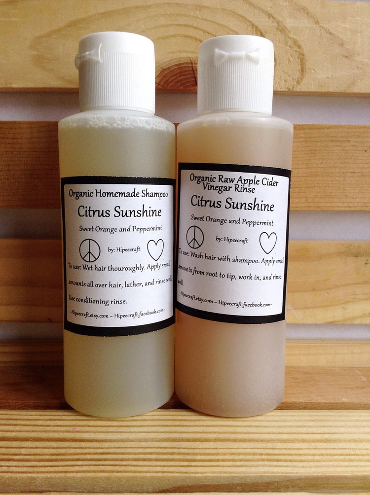 Travel Size Organic Shampoo and Conditioner Vinegar by Hipeecraft