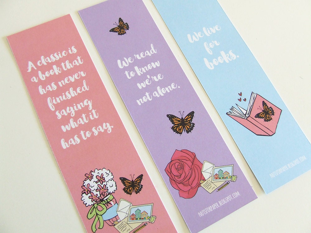 Pastel Bookmark Collection w/ quotes about reading 3