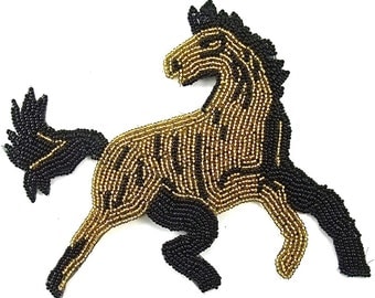 Horse Applique, All Beads, 5.5" x 5"  -1140-276-0248
