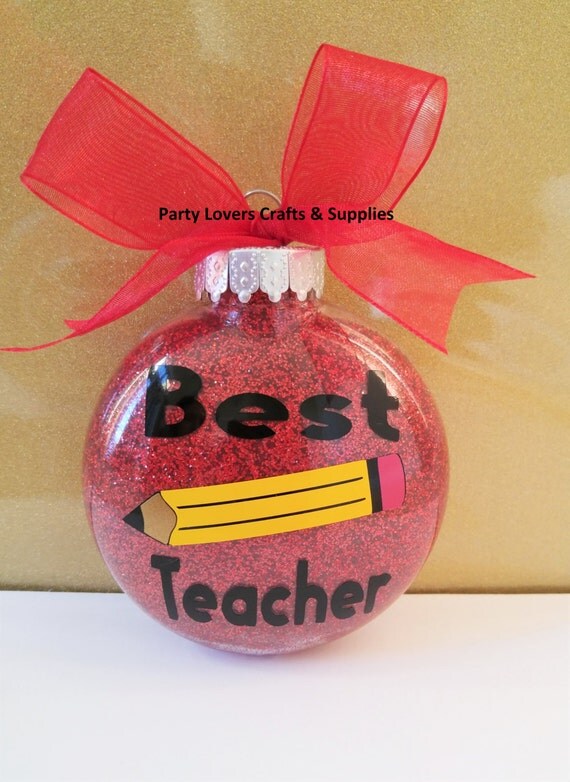 Christmas ORNAMENTS TEACHER Ornaments Both side gift Plastic