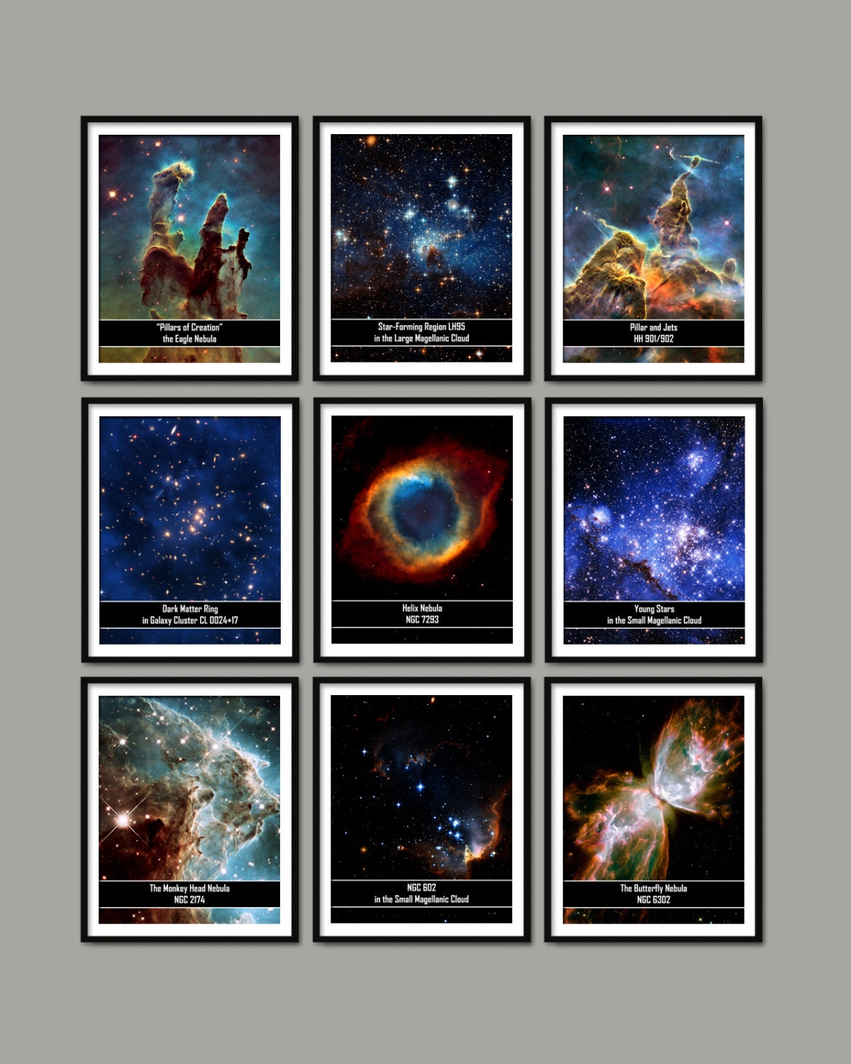 Hubble Telescope Prints Set Of 9 NASA Astronomy Space