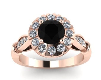 Unique Engagement Ring Oval Black Diamond by JewelryArtworkByVick