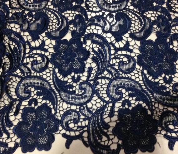 Navy blue Lace Fabric Hollow out lace fabric Lace Dress