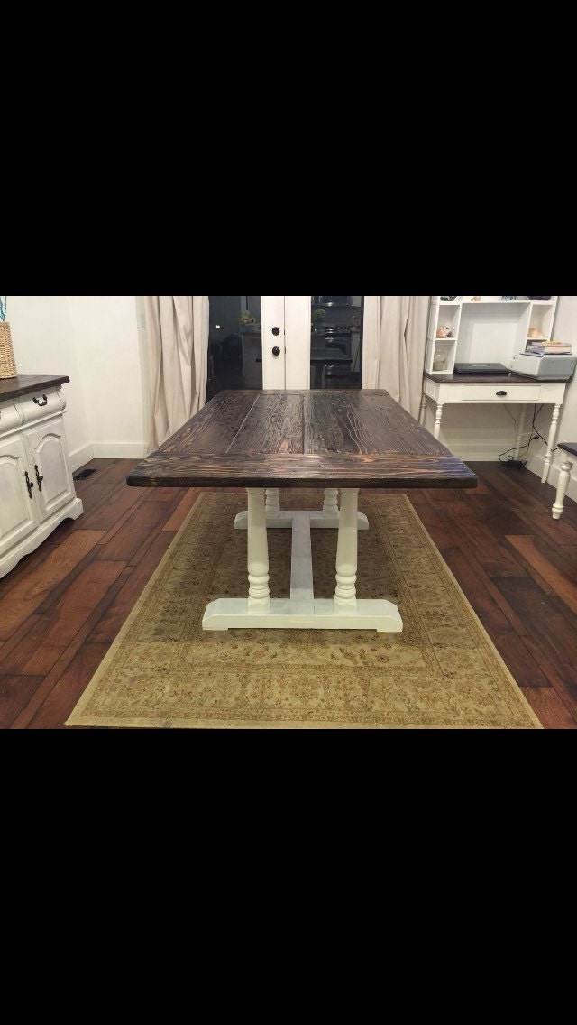 Rustic farmhouse table with breadboard ends
