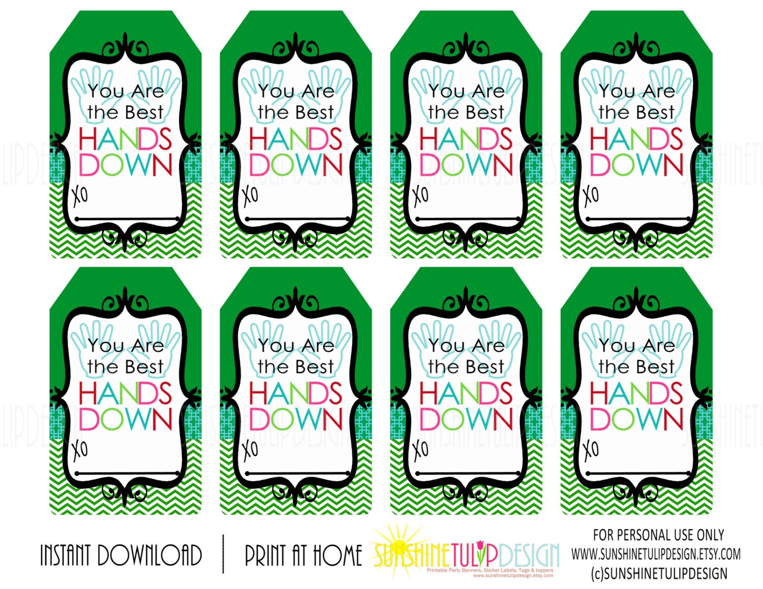 You are the Best HANDS DOWN Printable Gift Tags Lotion Gift