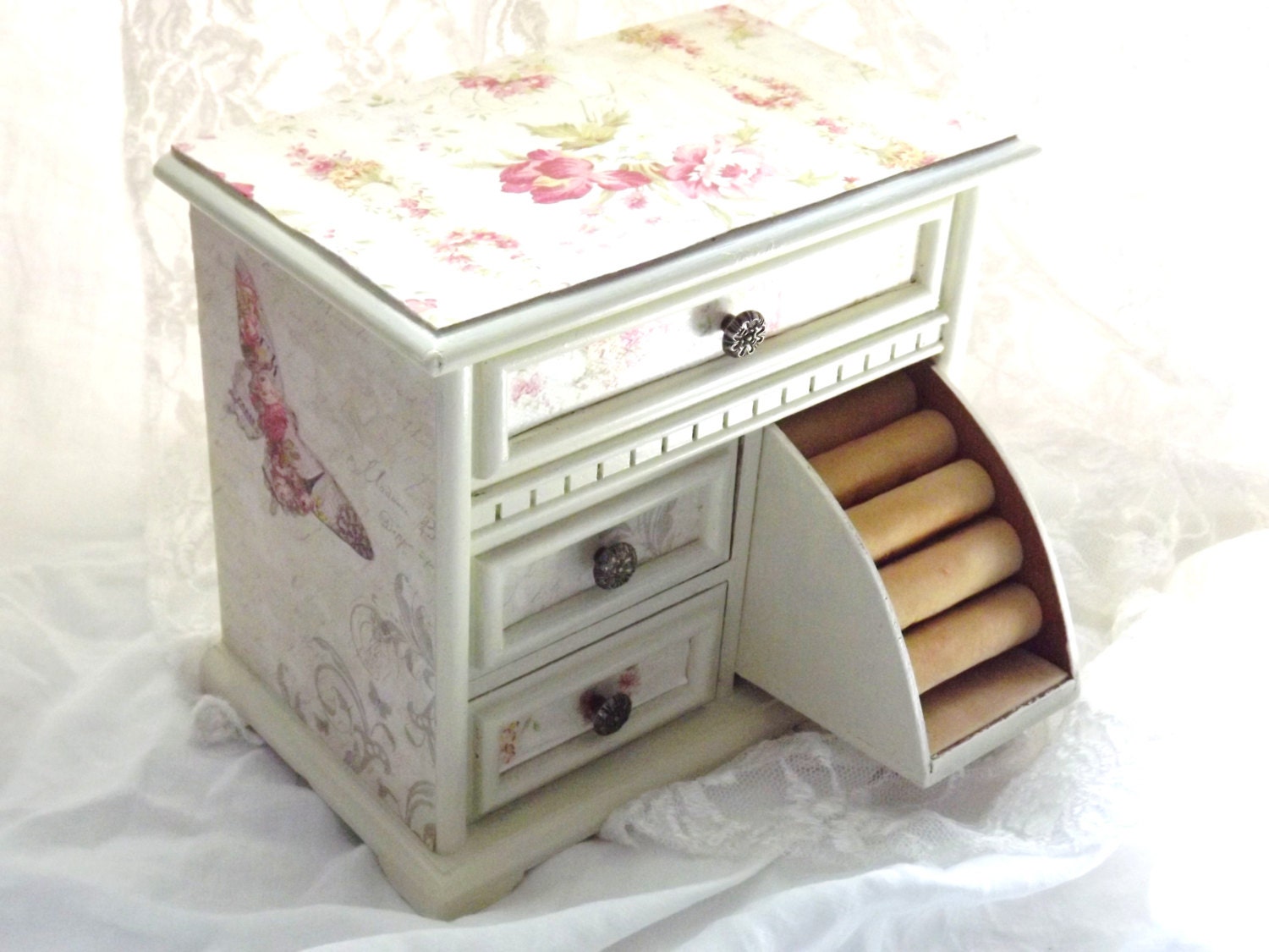 mbs shabby chic wooden jewelry box pink roses and butterfly mbs shabby chic wooden jewelry box pink roses and butterfly