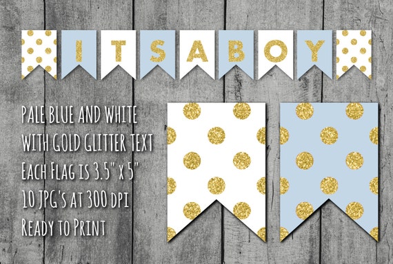 Its a Boy Printable Banner Blue and White with by LovePartyPrints