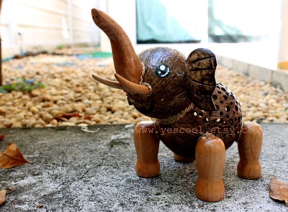 Kokosnuss Schale Elefant Lampe Holz Holz Lampe Schatten Base