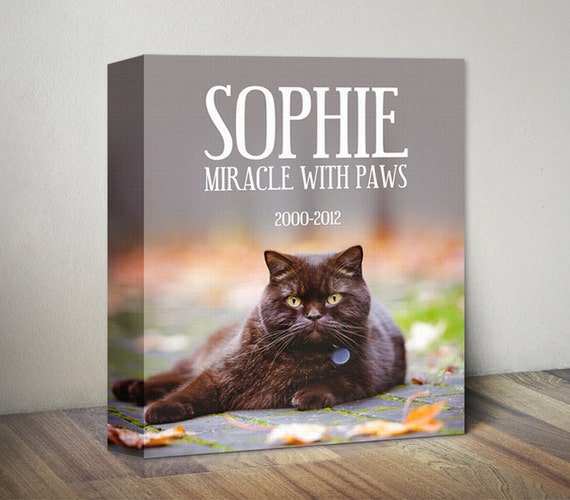 Cat Memorial Canvas Print Pet Photo Memorial Canvas Art