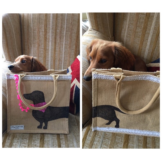Sausage dog tote bag