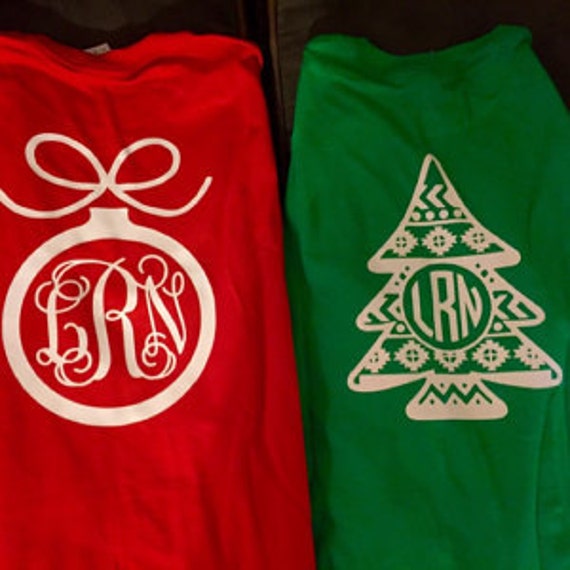 Front and Back Christmas Monogram Shirt