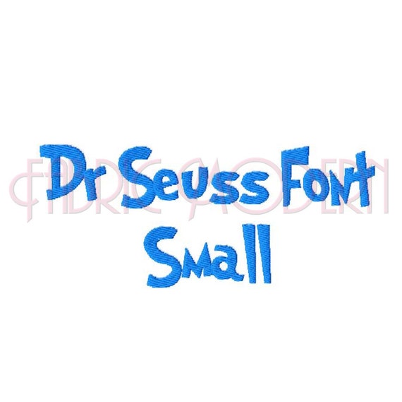 SEUSS FONT Embroidery Font Design 3 sizes upper and lower