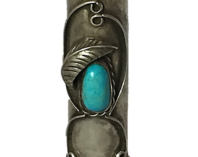 RARE Round Sterling Silver Lighter Case Vintage Navajo Handcraft Turquoise - Southwestern Native American Tobacciana Lighter Cover