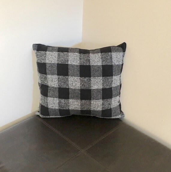 Flannel Pillow Fall Pillow Fall Decor Flannel Black
