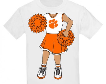 Clemson Tiger Heads Up! Baby/Toddler Cheerleader T-Shirt