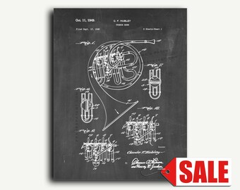 Patent Art - French Horn Patent Wall Art Print