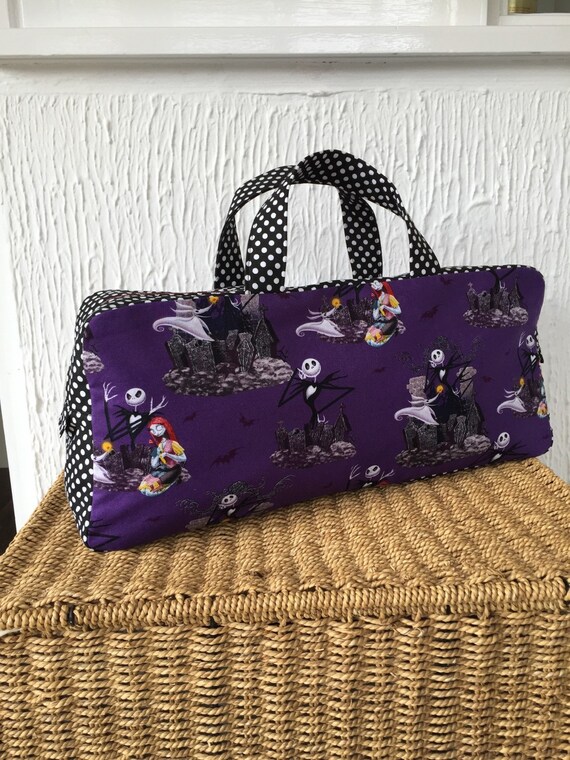 Nightmare before Christmas knitting bag with black and white