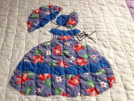 VINTAGE UMBRELLA GIRL Quilt Antique Umbrella Girl Quilt