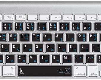 Korean Macbook Keyboard Sticker Korea English language alphabet Hanguol Dubeolsik Hangul for Macbook Mac PC laptop Bilingual # Korean