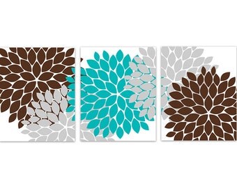 Teal And Brown Wall Decor home decor wall art coral and brown flower burst art Teal And Brown Wall Decor home decor wall art coral and brown flower burst art