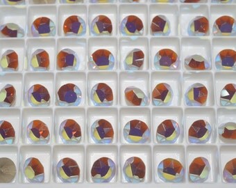 6 Sand Opal AB Foiled 8mm "Factory Pack" SWAROVSKI ELEMENTS crystal 1088 ss39 Chatons