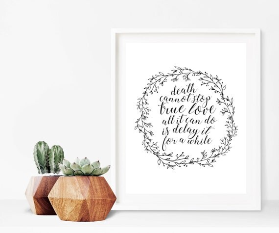The Princess Bride True Love Quote Digital Print