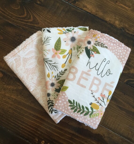 Hello Bebe Floral lace Burp cloths