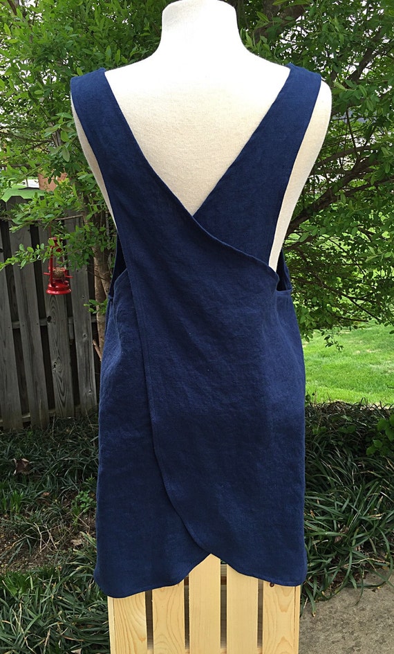 Linen Cross Back Japanese Apron