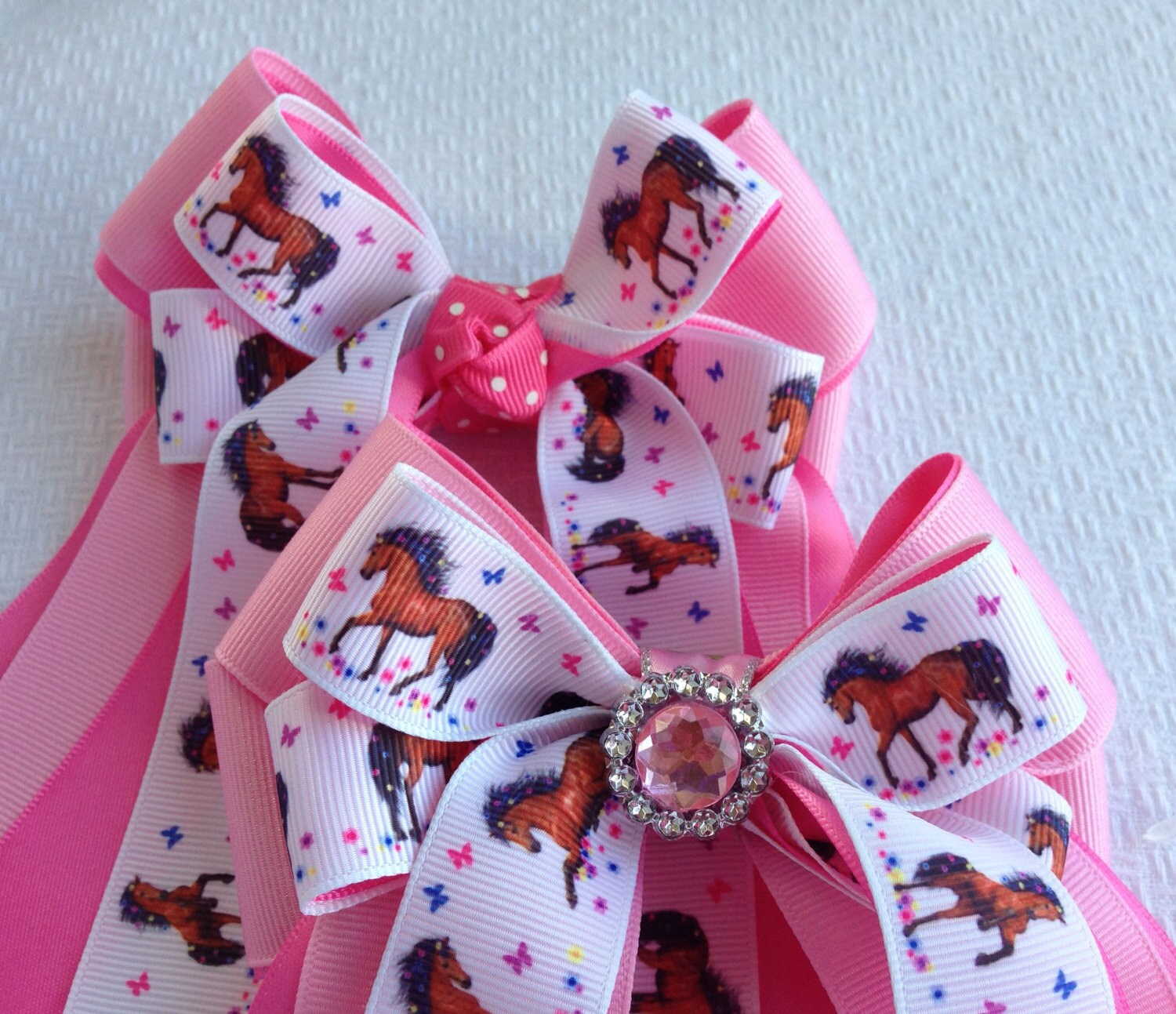 Pony Girl Horse Show Hair Bows/equestrian hair accessory/bay