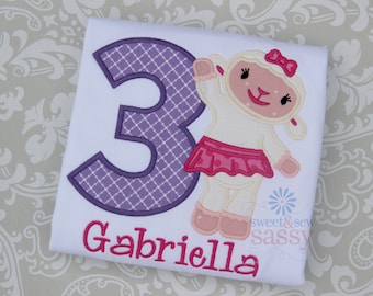 Personalized Lambie Doc McStuffins Birthday Shirt - Disney - Applique - Girls - Party - Birthday