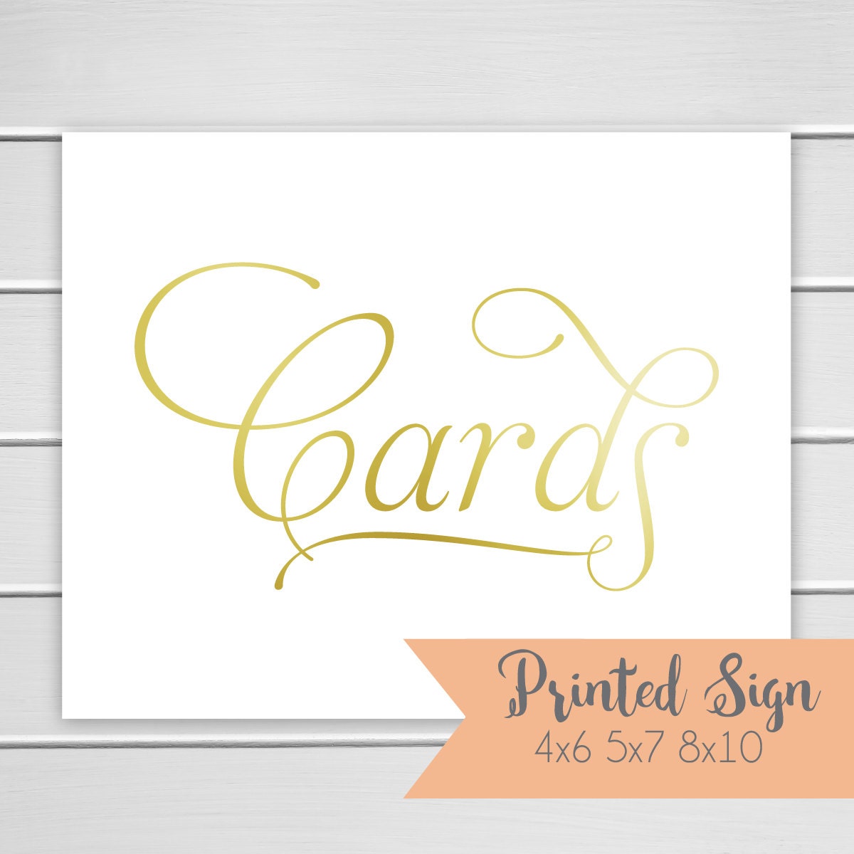 Cards Sign Gold Foiled Wedding Sign Wedding Card Table Sign