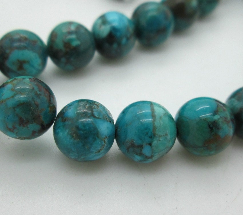 Bisbee Turquoise Round Beads Rare Authentic American
