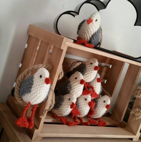 Hand gestrickte möwe startseite dekor von littlesongbirdknits
