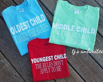 t shirts oldest middle youngest