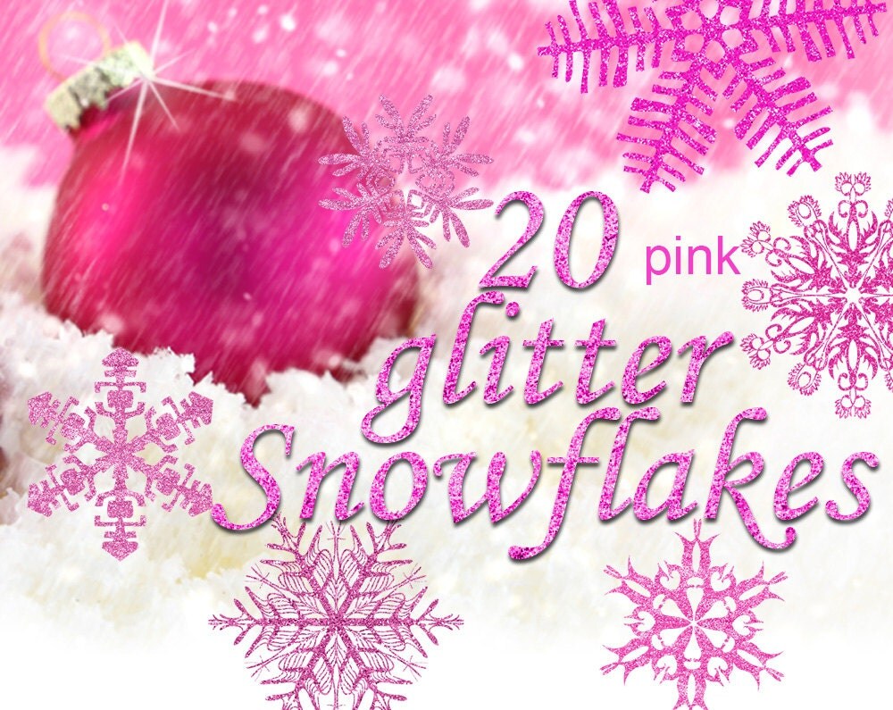 digital 20 pink glitter snowflakes 20 snowflakes clipart digital 20 pink glitter snowflakes 20 snowflakes clipart