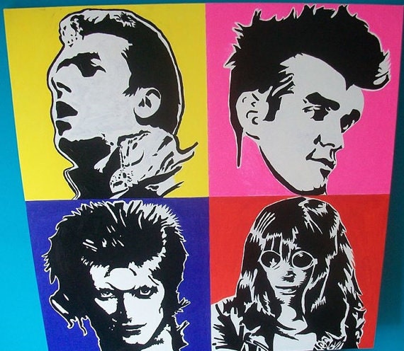 hand painted alternative punk rock pop art wall canvas of joe