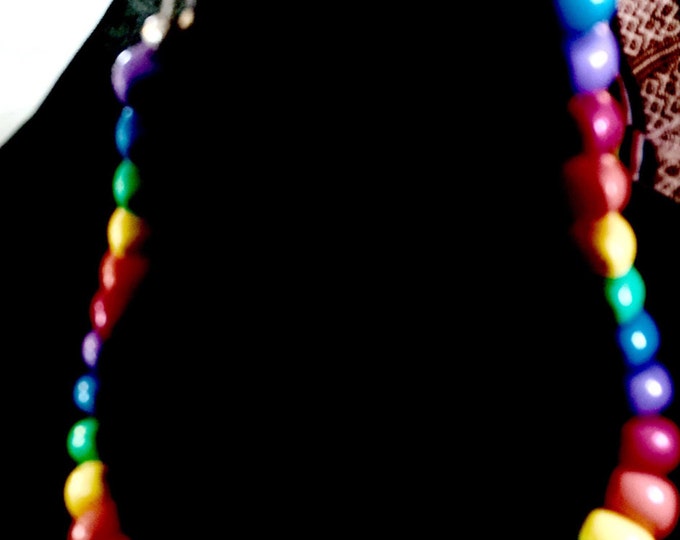 Vintage Rainbow Beaded Necklace
