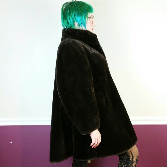 Fur Suede Coat Dear Society Vintage Suede Coat With Large Furry Hood