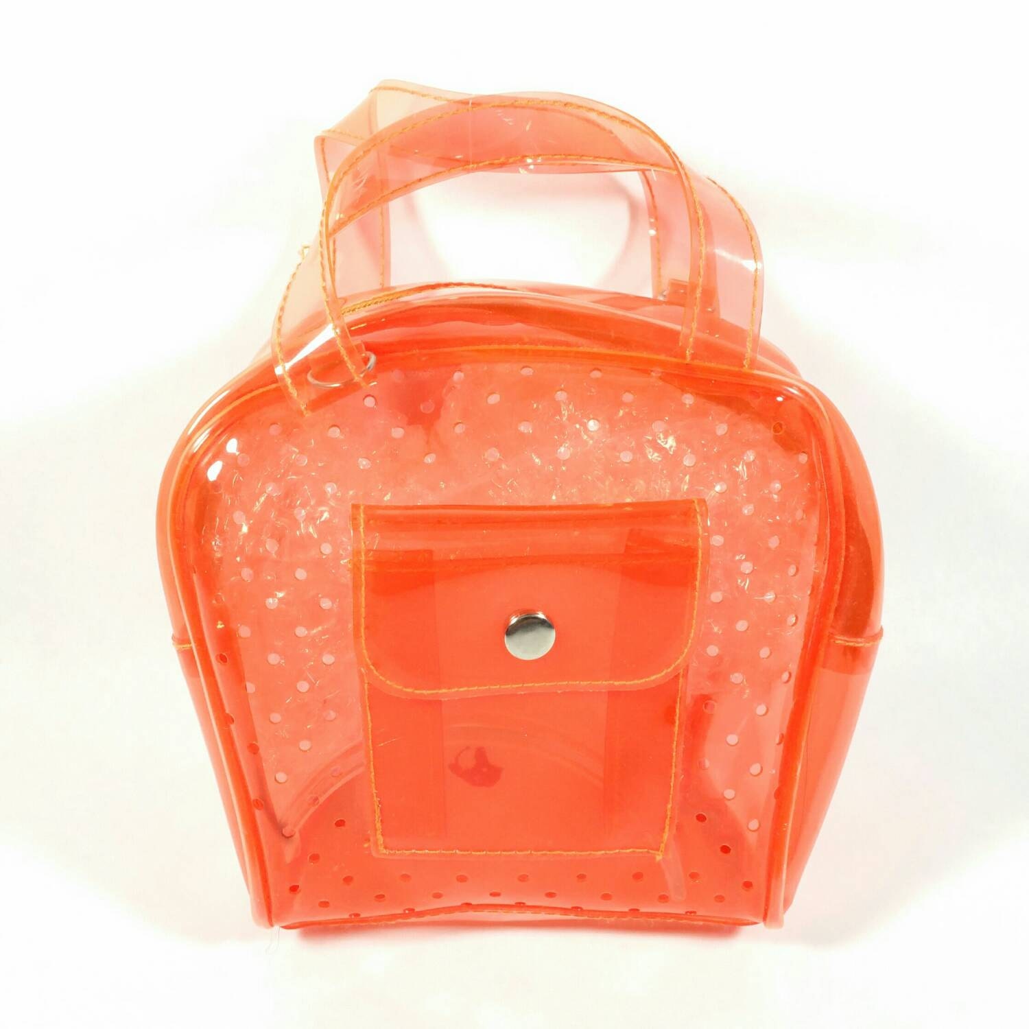 clear orange purse