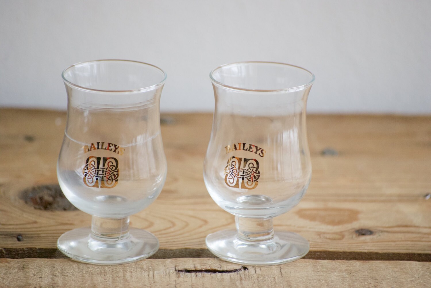 Vintage Baileys Shot Glasses Two Cordial Gold by VintageFlicker