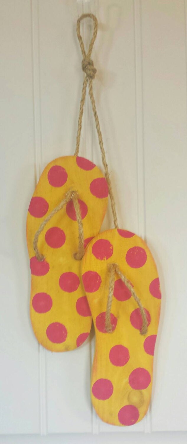 Flip Flop Decor Wooden Flip Flops Summer Decorations