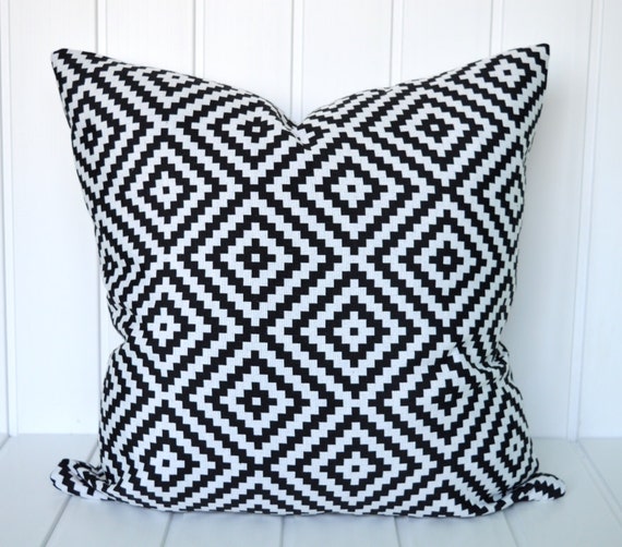 Items similar to Black and White Aztec pillow cover, Modern Tribal