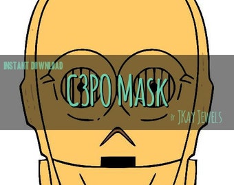 C3PO Photobooth Mask Star Wars Silhouette SVG File For Die Cut Vinyl Machines and Crafts