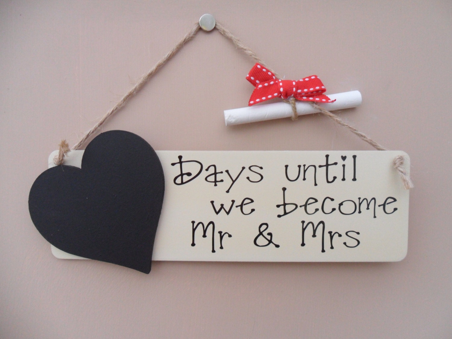 Wedding Countdown Chalkboard Plaque Days Until We Mr