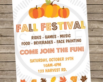 8x10 Personalized Fall / Harvest / Halloween Festival Flyer / Banner / Sign