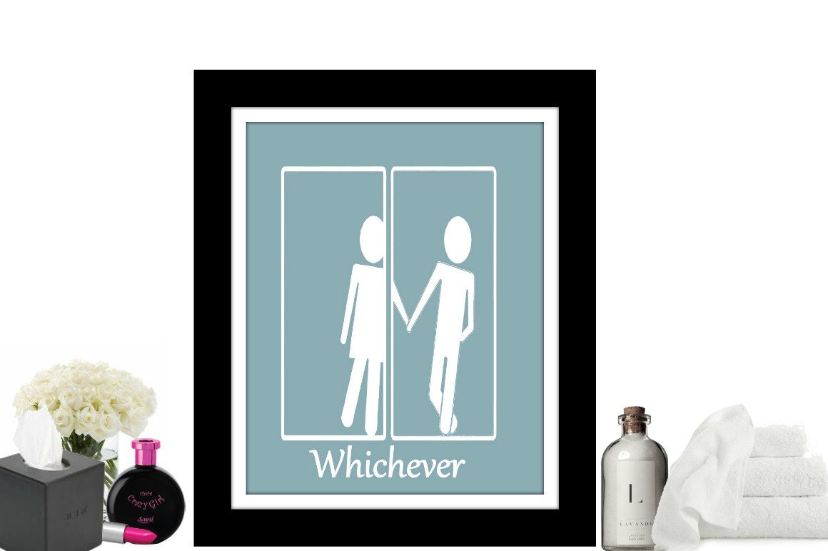 Funny bathroom unisex bathroom sign by LoriJDesigns on Etsy