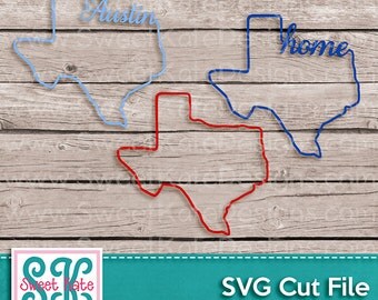 Texas Outline Austin Home SVG JPG PNG Scrapbook Die Cut Heat Transfer Vinyl Cricut svg Silhouette svg Instant Download Sweet Kate Designs