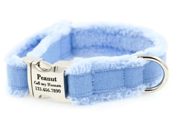 Fleece-Lined, Personalized Dog Collar, Pet ID, Nameplate, Soft Cotton, Very Comfy