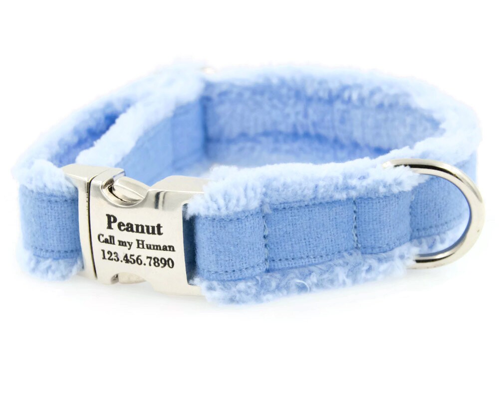 FleeceLined Personalized Dog Collar Pet ID Nameplate Soft