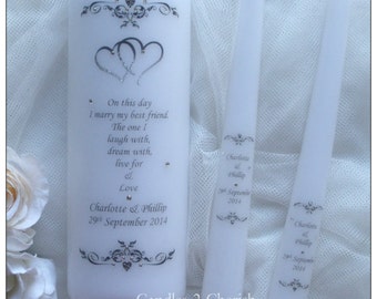 Unity Candle Set - Personalised Unity Candle - Wedding Candles - Unity Candle